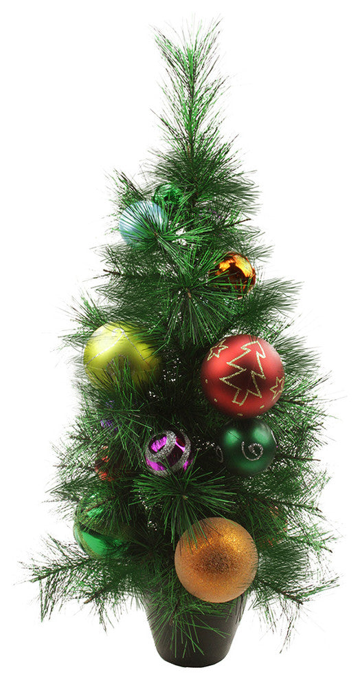 Unlit Multi Balls Decorated Tree 40 Tips, 24"