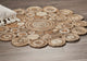 Multi-toned Intricate Circle Organic Jute Area Rug, 4' Round
