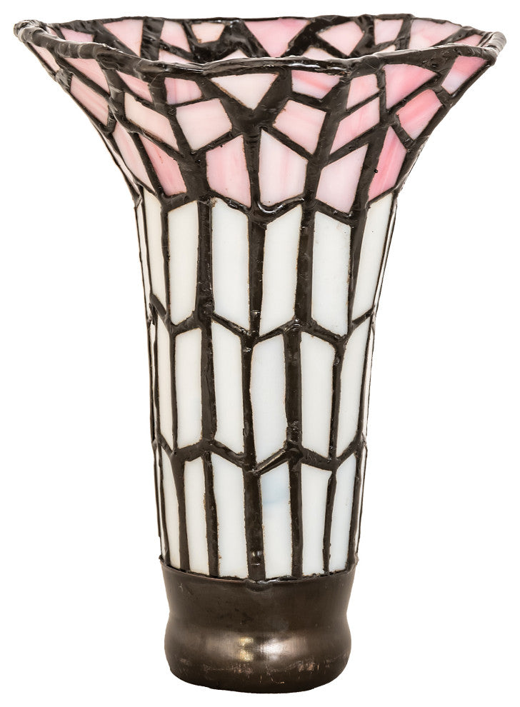 Meyda lighting 17624 4"W X 5.5"H Tiffany Pond Lily Pink and White Shade
