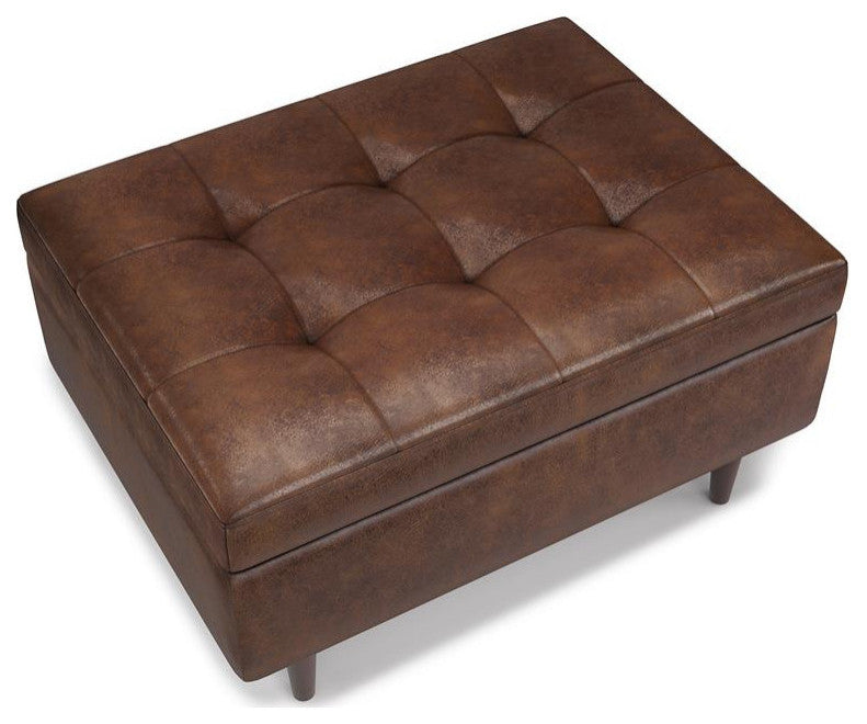 Shay Mid Century Small Square Coffee Table Storage Ottoman