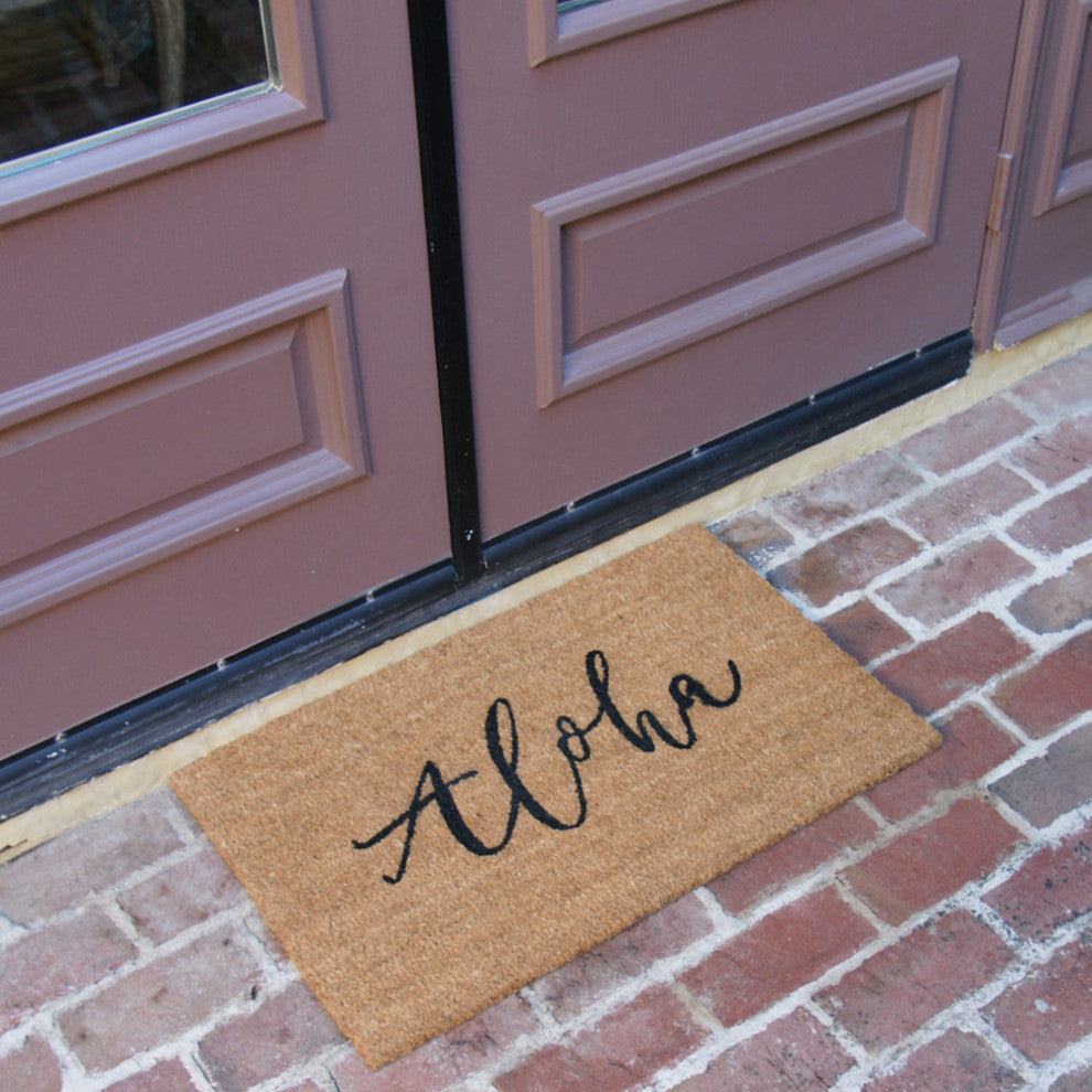 Rubber-Cal "Island Greetings"  Aloha (Hello) Welcome Mat 15mm X 18" X 30"