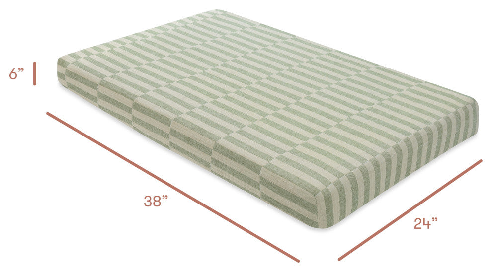 Mini Crib Sheet, GOTS Certified Organic Muslin Cotton, Moss Stripe