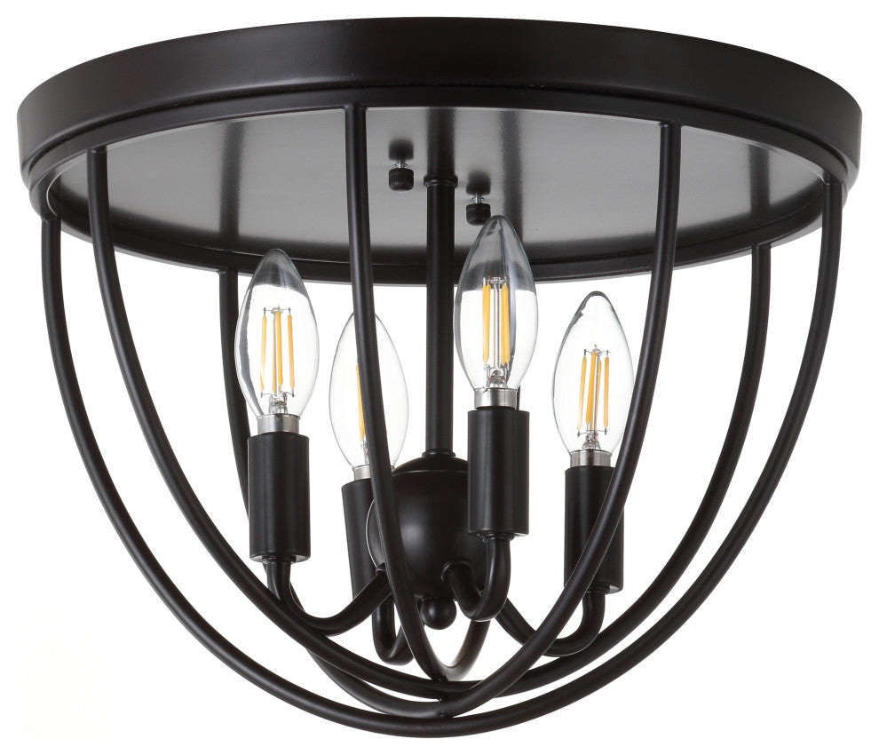 Peter 13.75" Metal Led Flush Mount, Oil Rubbed Bronze