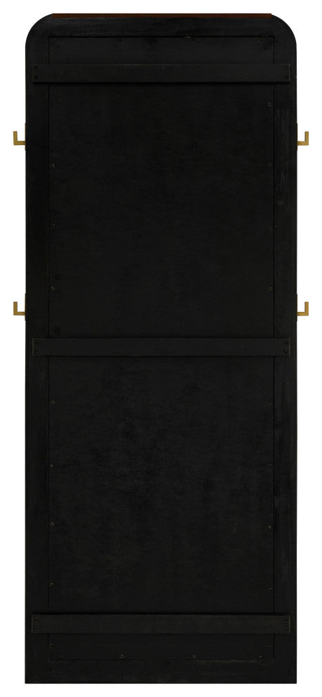 Arini Cane Weave Full Length Standing Floor Mirror Black