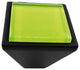 Lime Green Crystal Glass Black Metal Square Frustum Knob