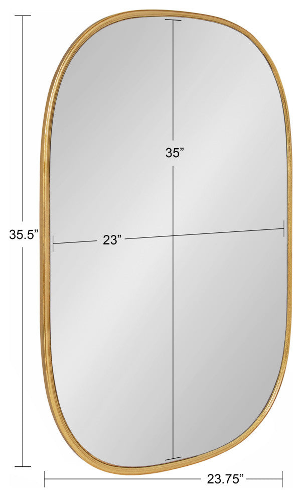 Caskill Capsule Framed Wall Mirror, Gold, 24x36
