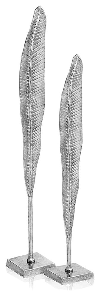 33" Silver Aluminum Tabletop Sculpture