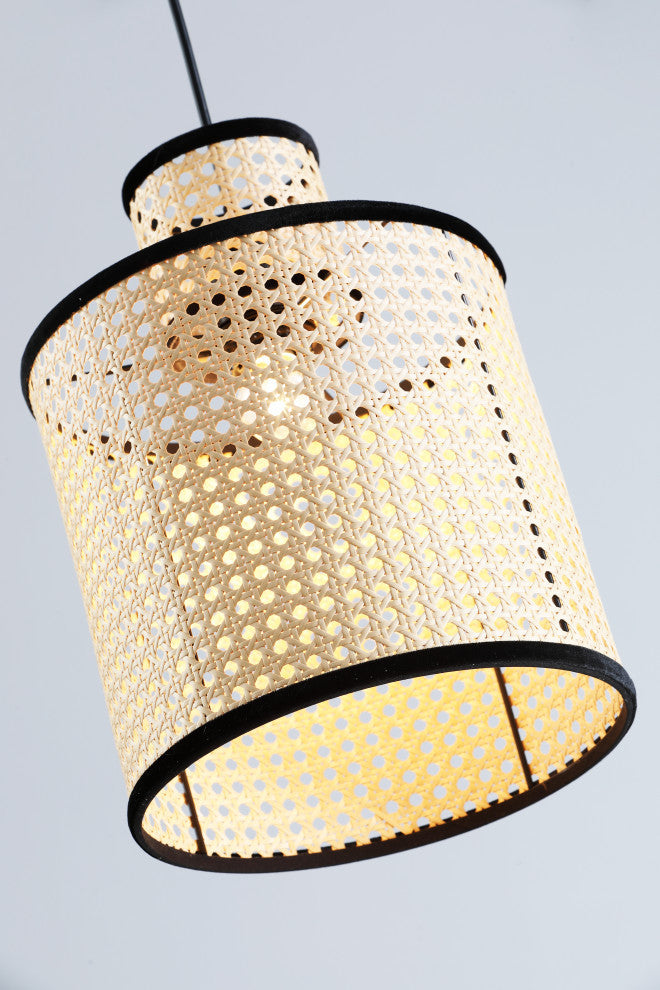 Vidalite Nakuv Rattan And Velvet Mini Pendant Light