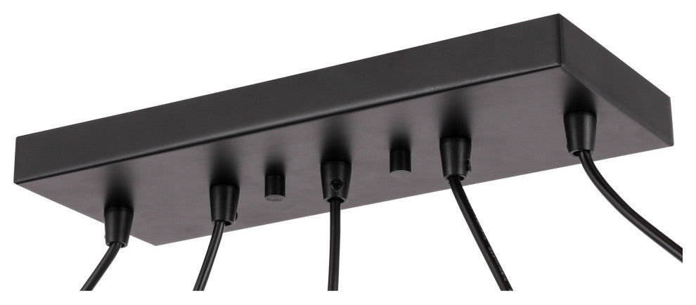 Woodbridge Lighting Venezia 5-Light Pendant Chandelier, Bronze, Linear, 42"w, Mosaic Multicolor