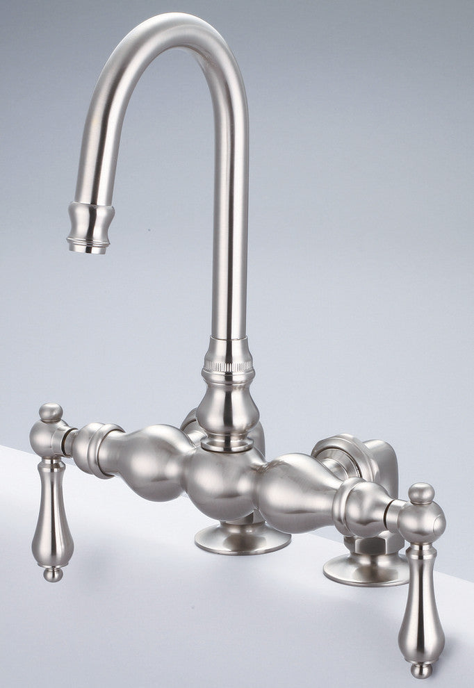 Vintage Classic 3-3/8" Center Deck Mount Tub Faucet & 2" Risers, Lever handles