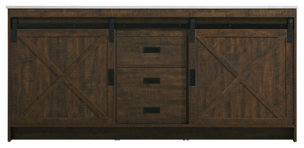 Home Living 72" Double Bathroom Vanity, Expresso