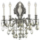 Elegant Monarch Wall Sconce, Pewter Finish With Royal Cut Crystal