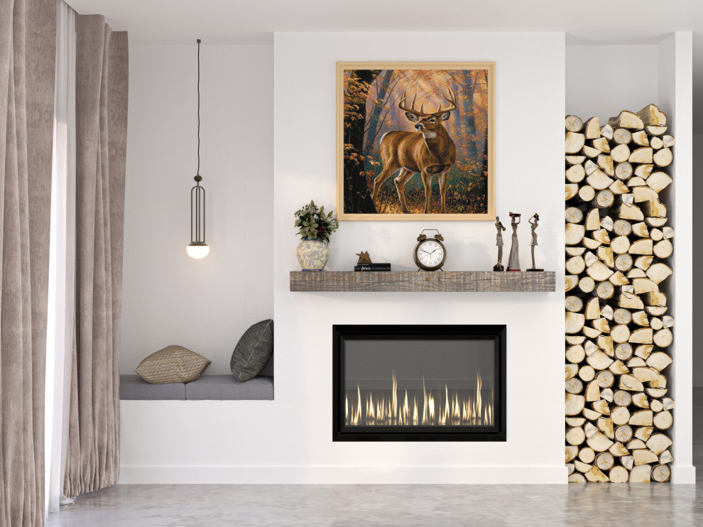 Solid Beam Fireplace Mantel Shelf, Ash Gray, 72"