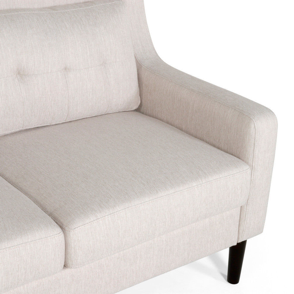 Zahara Fabric Loveseat, Beige and Dark Brown