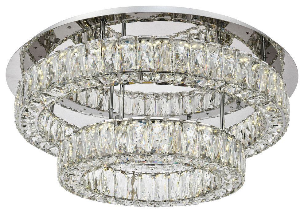 Monroe LED Light Chrome Flush Mount