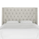 Williams King Nail Button Tufted Wingback Headboard, Velvet Light Gray