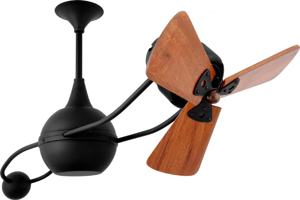 Brisa 2000 Rotational Ceiling Fan With Mahogany Blades, Matte Black