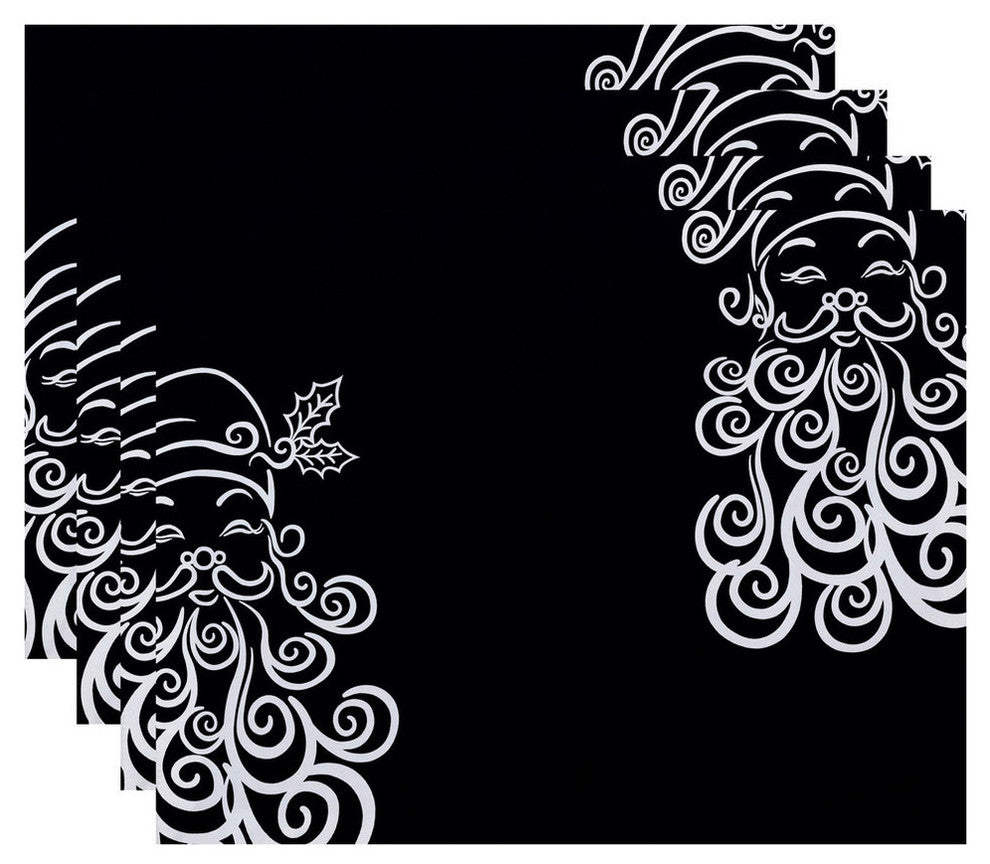 Santa Baby, Holiday Print Placement, Navy, Set of 4