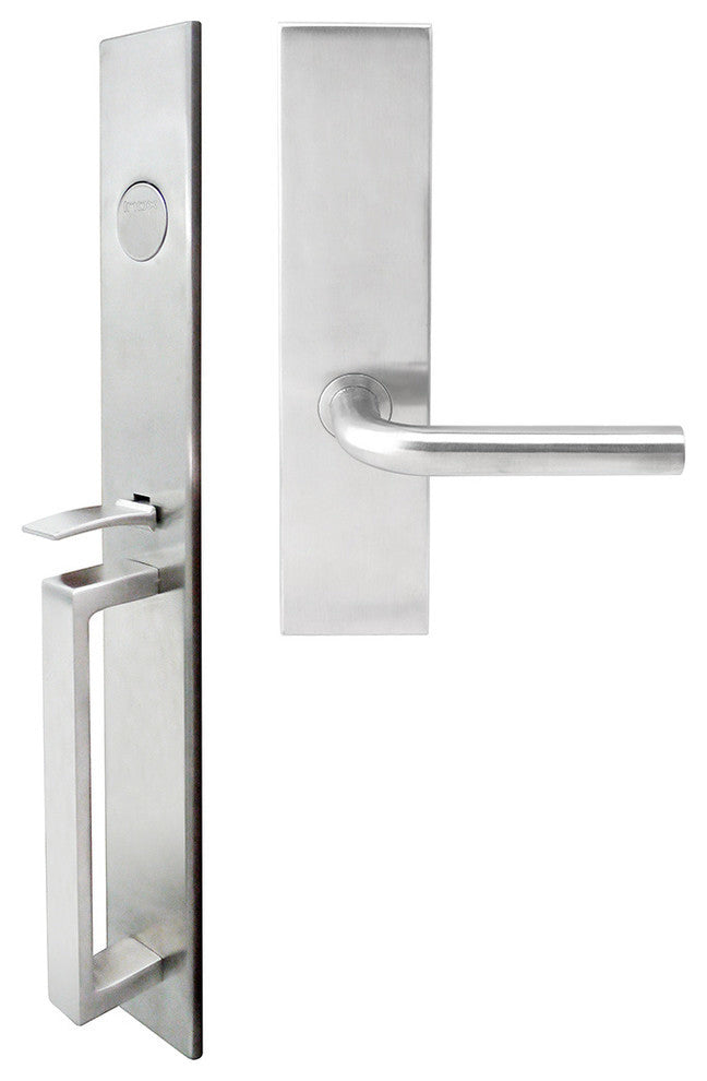 Cologne Lever, Mortise Dummy Handleset, Right Hand, Satin Stainless Steel