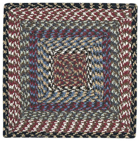 Burgundy/Blue/Gray Square Chair Pad 14"x14"