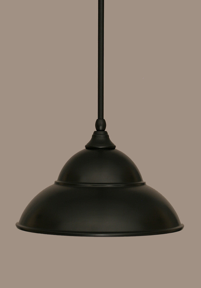 Stem Mini Pendant In Matte Black, 13" Matte Black Double Bubble Metal Shade