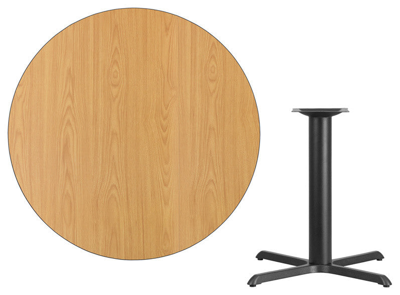 42'' Round Natural Laminate Table Top With Table Height Base