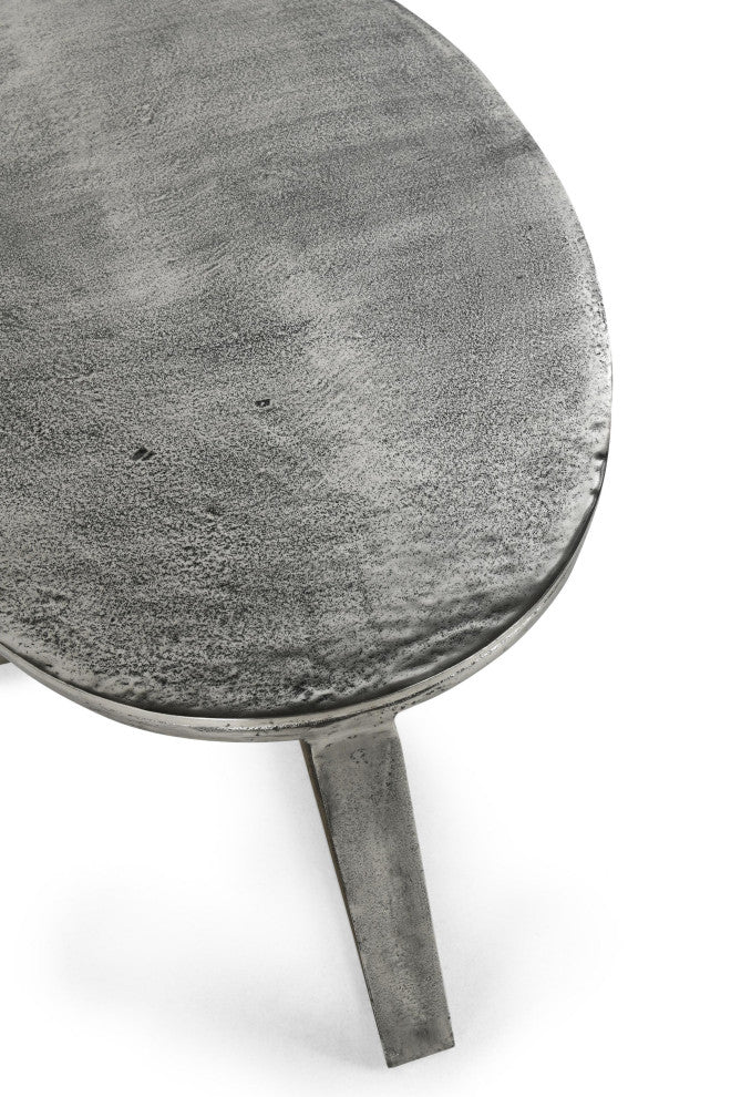 Kosas Home Flores 48" Industrial Oval Metal Nickel Coffee Table