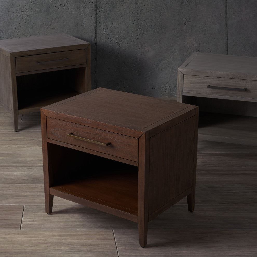 Safavieh Couture Ariella 1 Drawer Wood Nightstand, Brown