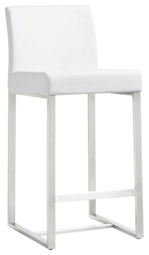 TOV Furniture Denmark White Stainless Steel Counter Stool (Set of 2)
