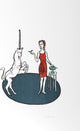 Stephan Balkenhol "Lady and the Unicorn, Taste" Woodcut