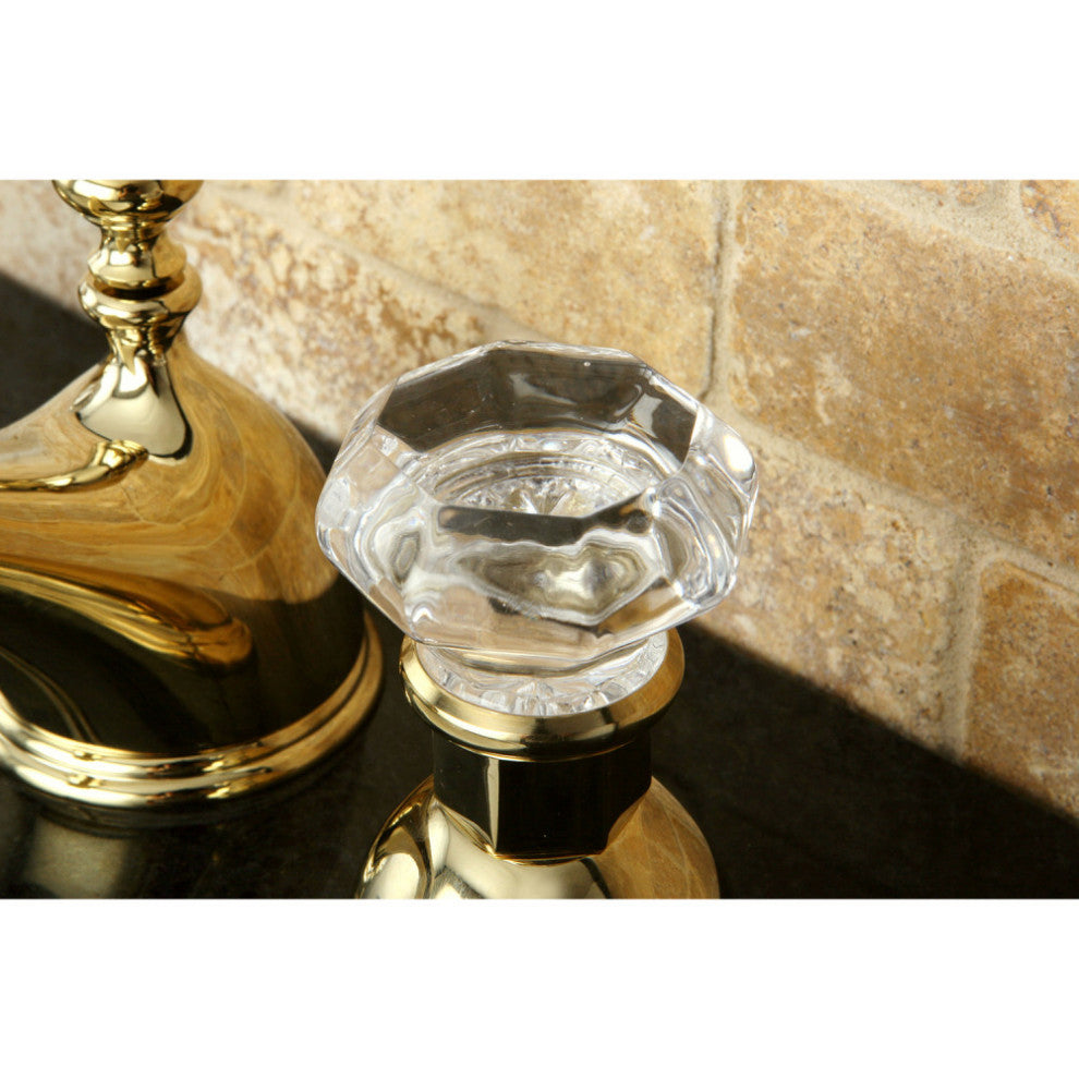 Kingston Brass Widespread Bathroom Faucet With Brass Pop-Up, Polished Brass