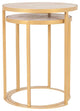 East at Main Mango Wood and Gold Iron Nesting Tables (Set of 2)