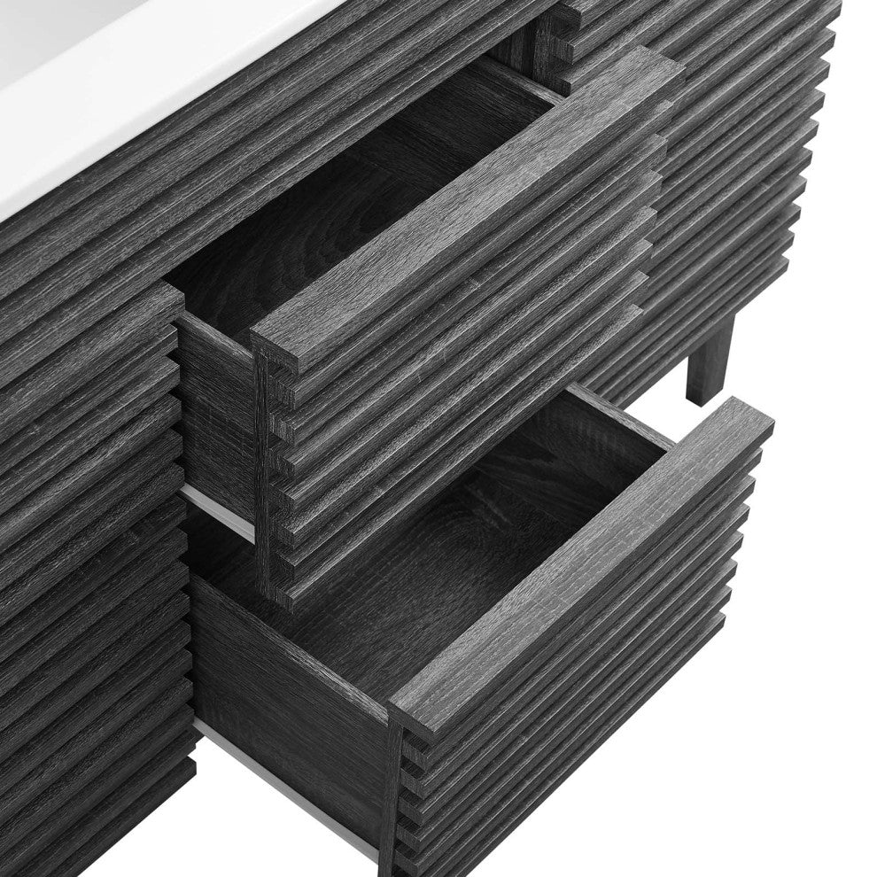 Render 48" Double Sink Bathroom Vanity, Charcoal White