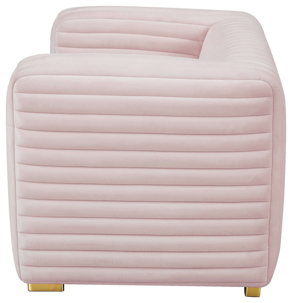 Ravish Velvet Upholstered Chair, Pink, Chair