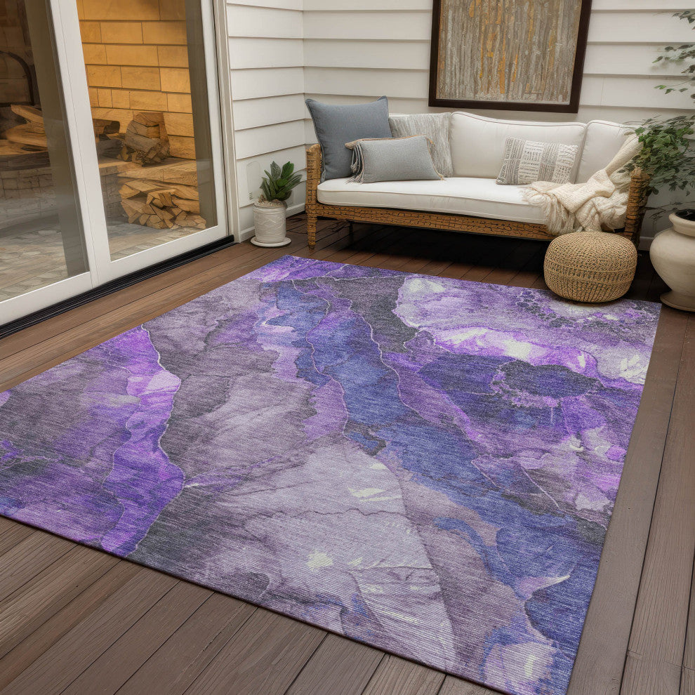 Machine Washable Indoor/Outdoor Chantille ACN1864 Violet 2'6" x 3'10" Rug