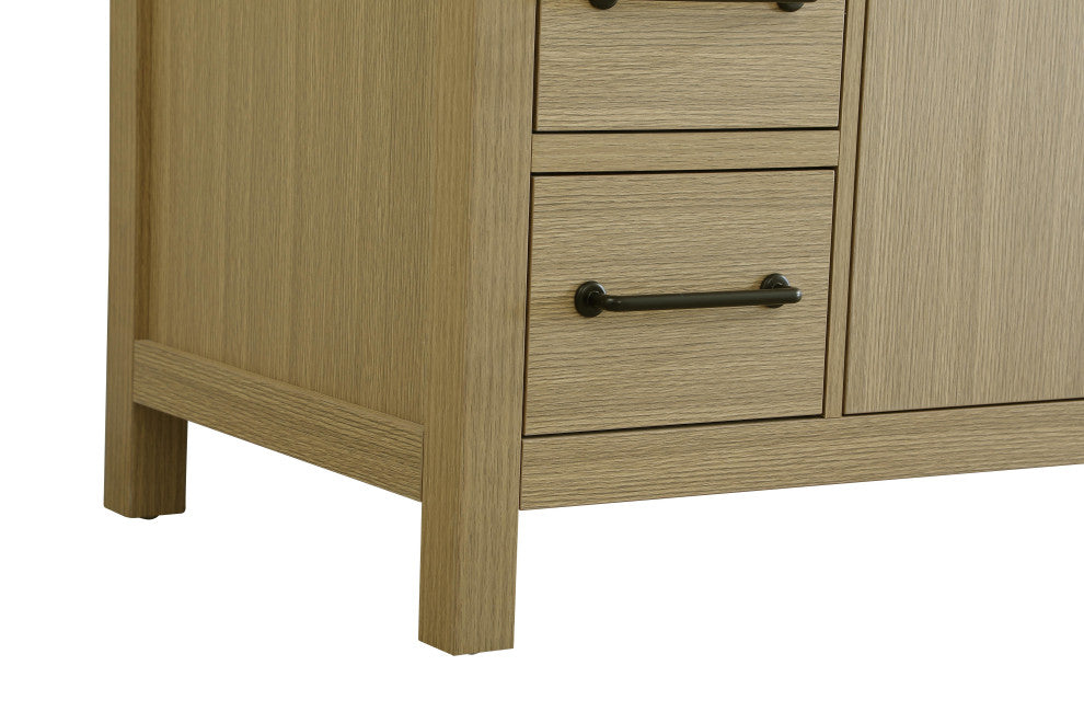 Home Living 48" Single Bathroom Vanity, Honey Brown With Backsplash