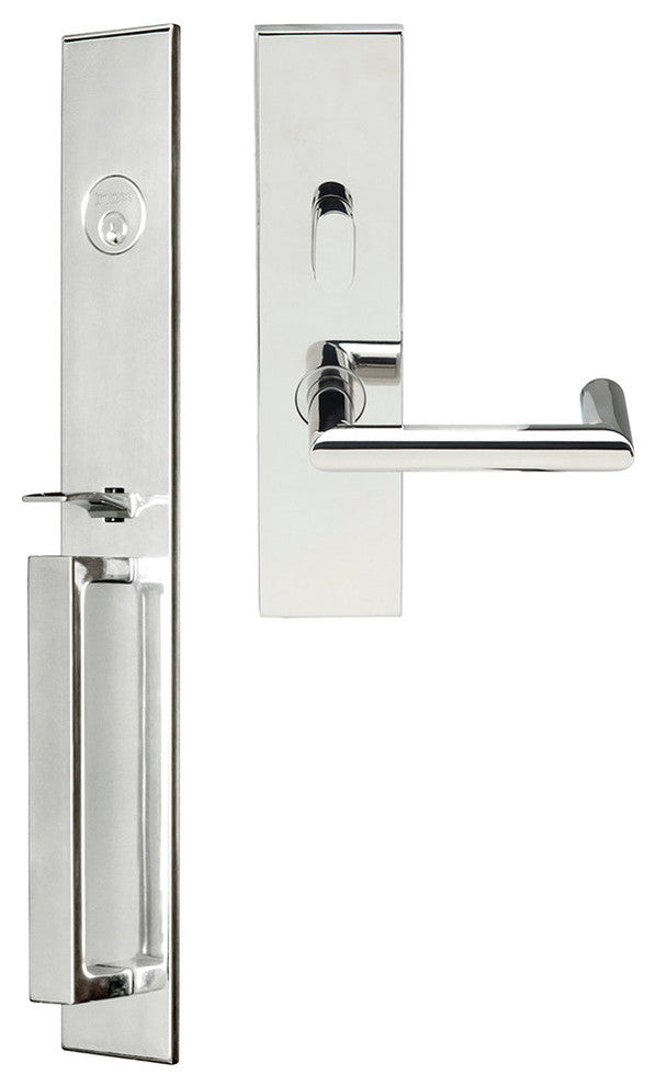 Stuttgart Lever, Mortise Entry Handleset, Left Hand, Polished Stainless Steel