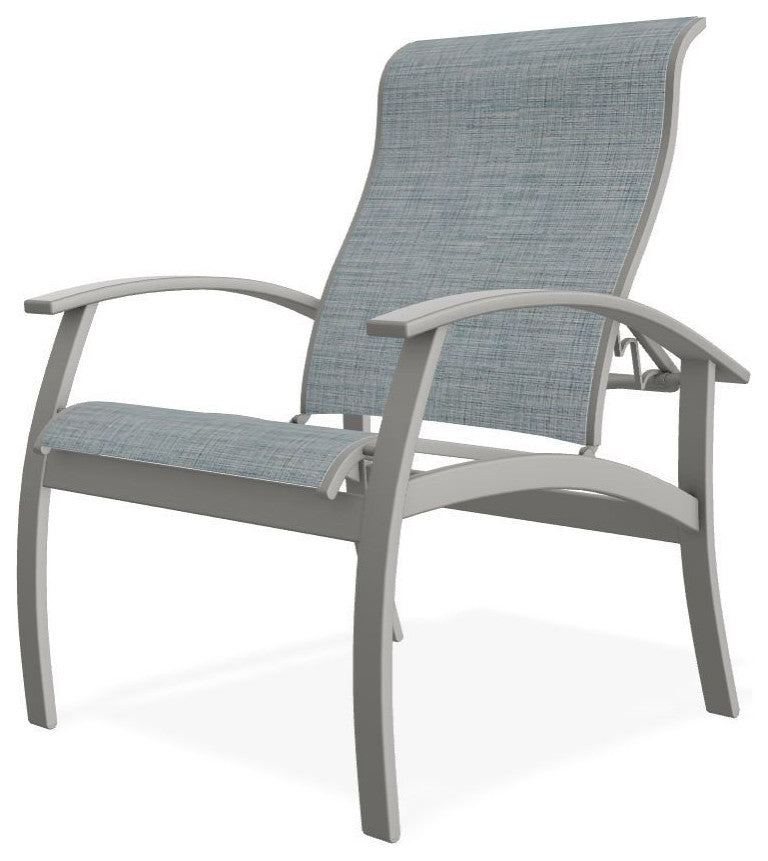 Belle Isle Sling Adjustable Outdoor Dining Chair, Charm/Snow