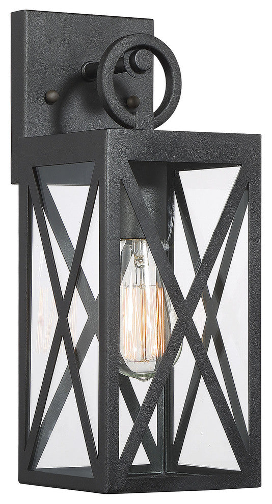 1-Light Exterior Wall Sconce, Black