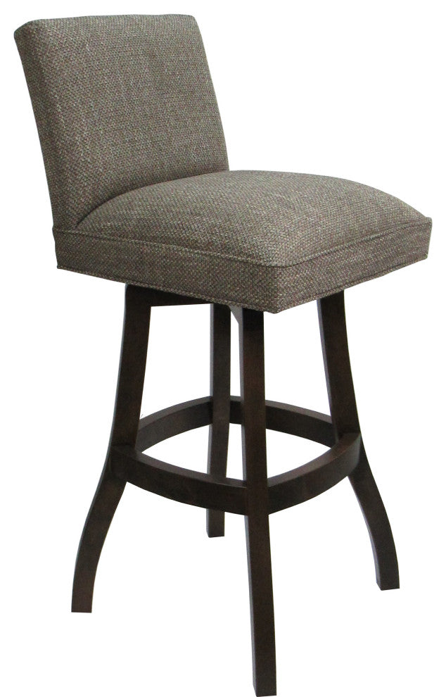 Swivel Wood Counter, Bar or Extra Tall Stool - Sommerville on S-Base, Plumley Cocoa - Dark Walnut, 30"