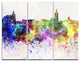 "Brasov Skyline" Glossy Metal Wall Art, 3 Panels, 36"x28"