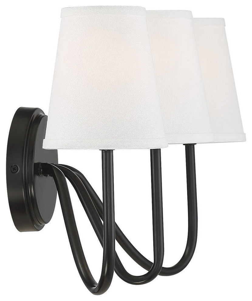 3-Light Wall Sconce, Natural Brass, Oil Rubbed Bronze