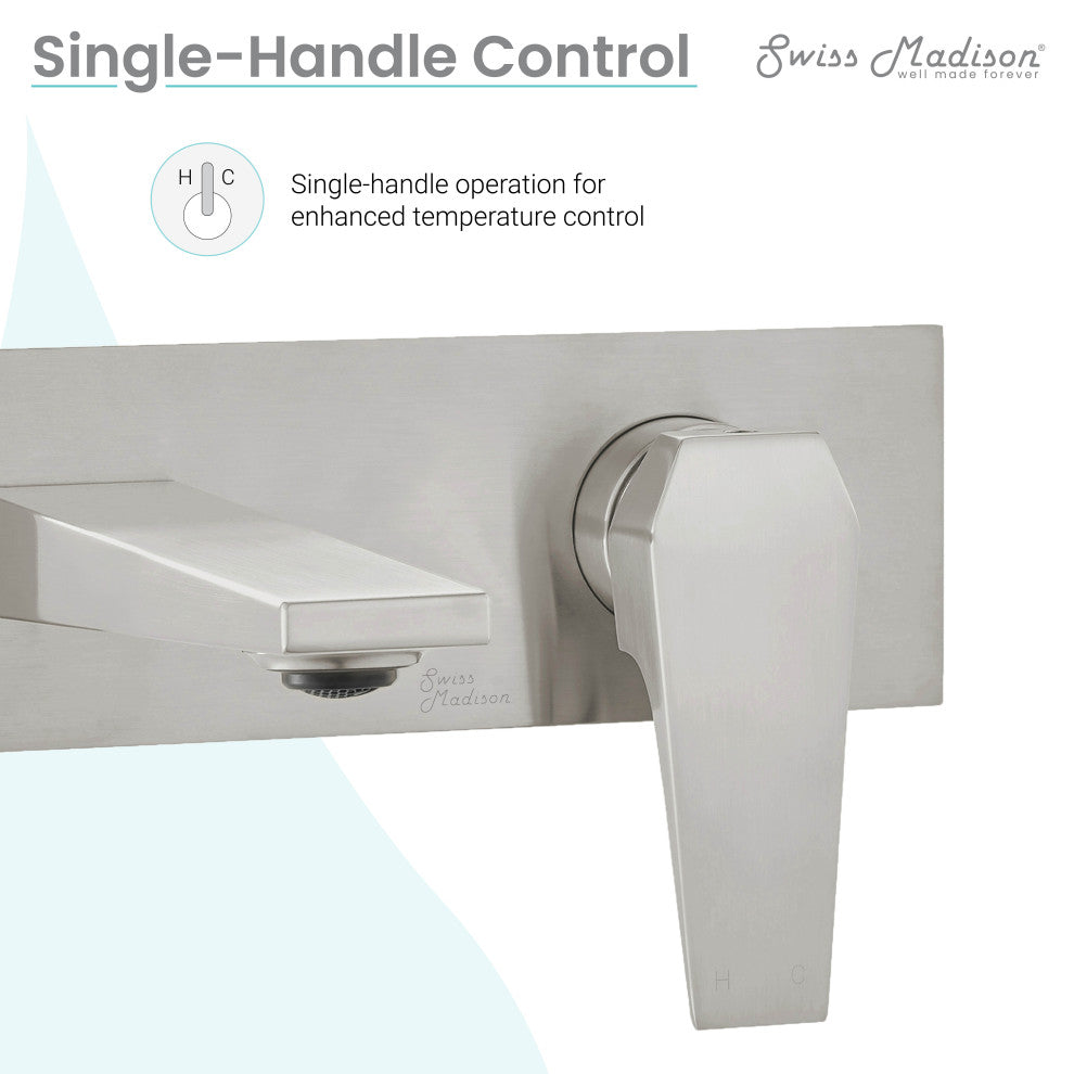 Voltaire Single-Handle, Wall-Mount, Bathroom Faucet, Brushed Nickel