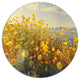 Wild Yellow Flowers Meadow, Floral Large Disc Metal Wall Art, 36"