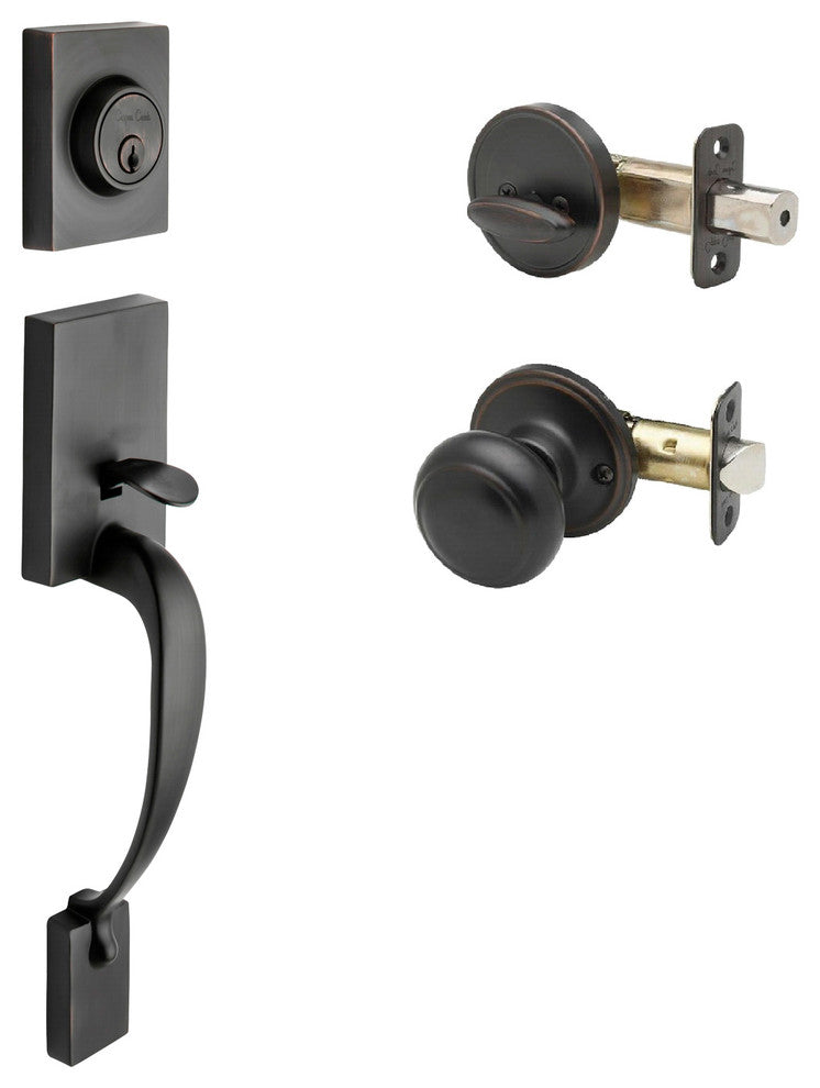 Active Handle Set, Colonial Knob Interior Trim, Tuscan Bronze