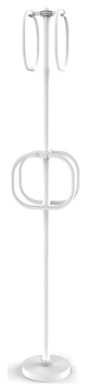 Towel Stand with 4 Integrated Towel Rings, Matte White