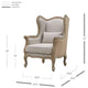 Guinevere Wingback Chair, Light Sand and Burlap