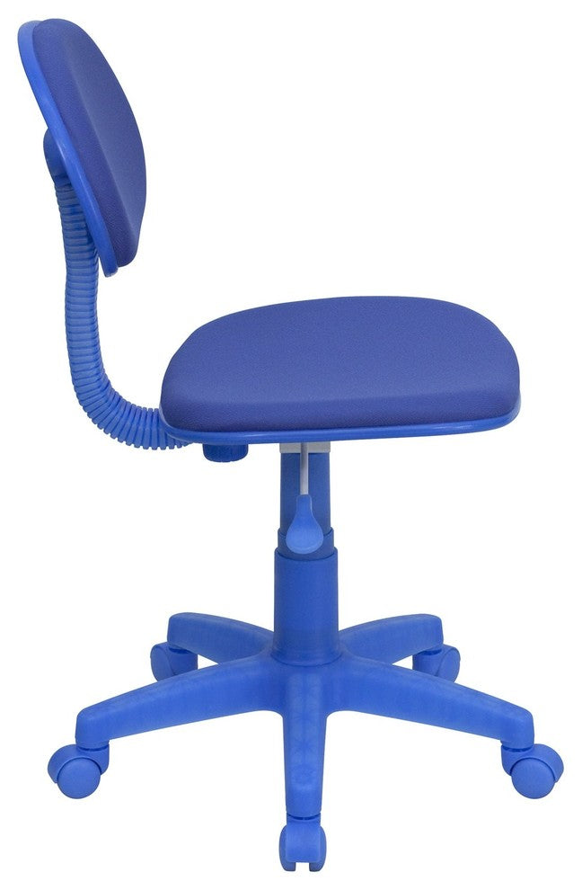 Contemporary Blue Fabric Swivel Task Chair