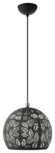 Livex Lighting Chantilly 1 Light Black With Brushed Nickel Accents Small Pendant