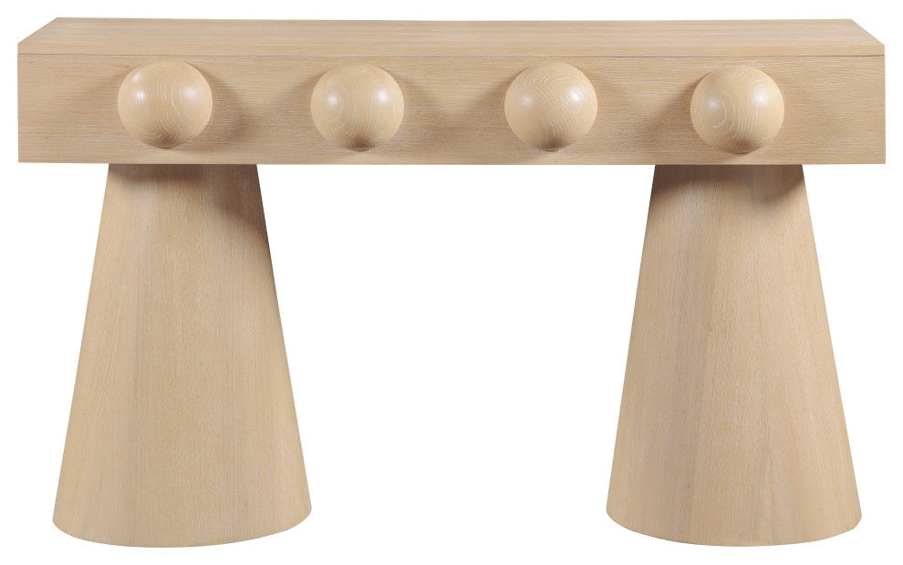Bracciano Oak Veneer Console Table, Natural